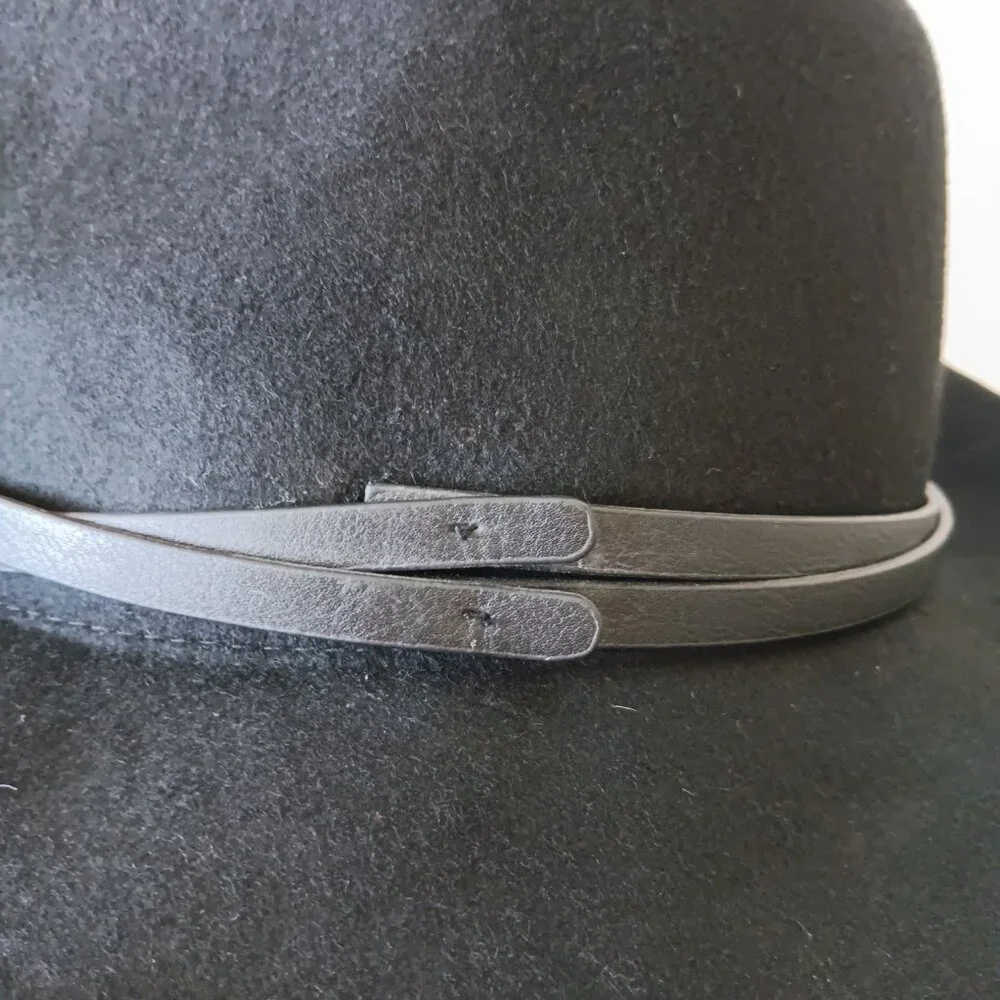 Chico's Women's Black Wool Fedora Hat One Size